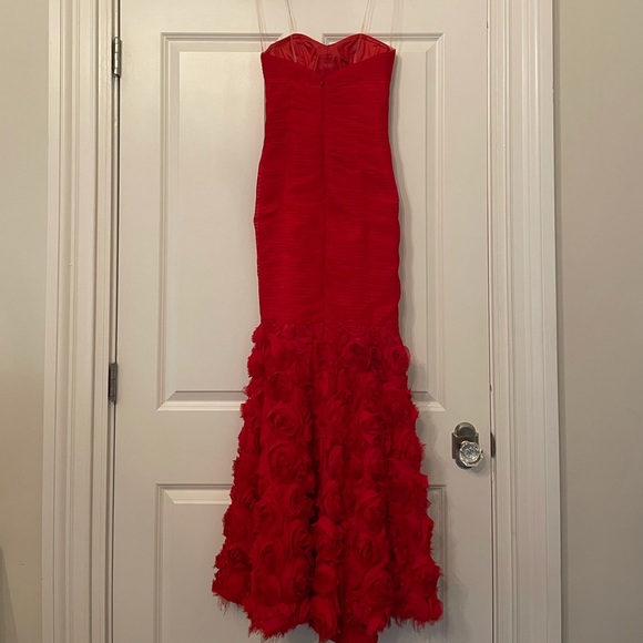 Red Ruched Formal Gown - Picture 2 of 3